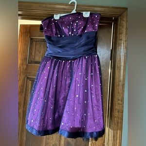 Purple Sequin Cocktail Dress. Sleeveless with a zipper. size 7
